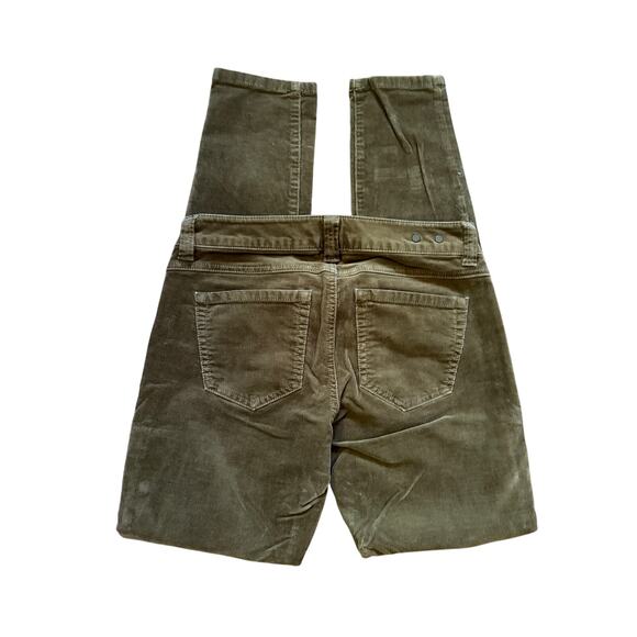 Cabi Skinny Pants Brown Olive Velvet Velour Size 2 - Picture 2 of 4